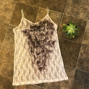 🍁3/$25🍁Sheer Lace Burnout Camisole